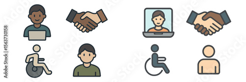 Diverse group working together in an office setting to promote inclusion and collaboration among individuals