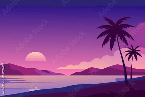 sunset on the beach