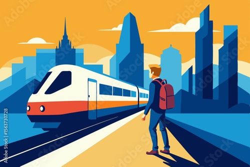 train on the railway station