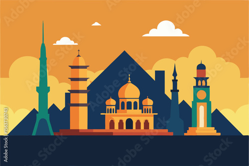 taj mahal vector illustration