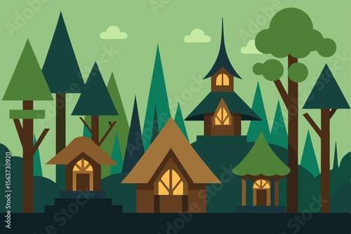 houses in the forest