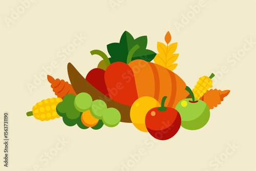 vector illustration of fruits and vegetables