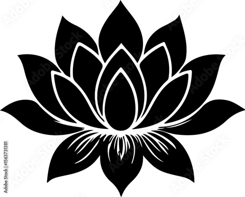 Water Lily Silhouette Vector Art, Water Lily Shadow Art Design, Water Lily Silhouette Illustration, Water Lily Floral Silhouette Vector, Water Lily Black Outline Vector, Water Lily Bloom Silhouette Ar