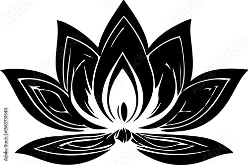Water Lily Silhouette Vector Art, Water Lily Shadow Art Design, Water Lily Silhouette Illustration, Water Lily Floral Silhouette Vector, Water Lily Black Outline Vector, Water Lily Bloom Silhouette Ar