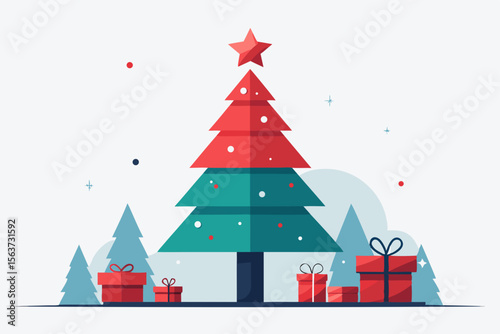 christmas tree and gifts