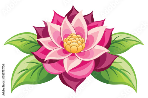 Vibrant Pink Lotus Flower Illustration A Stunning Floral Design