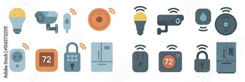 Smart home devices displayed in a digital artwork showcasing modern technology and automation solutions