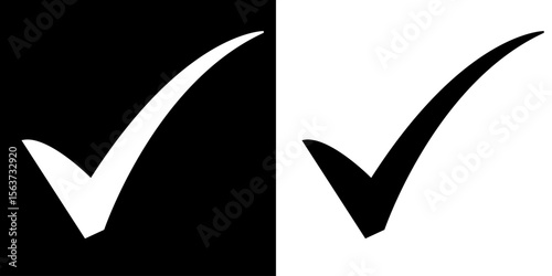 Black and white check mark file type for apps, website, web, UI, logo, design