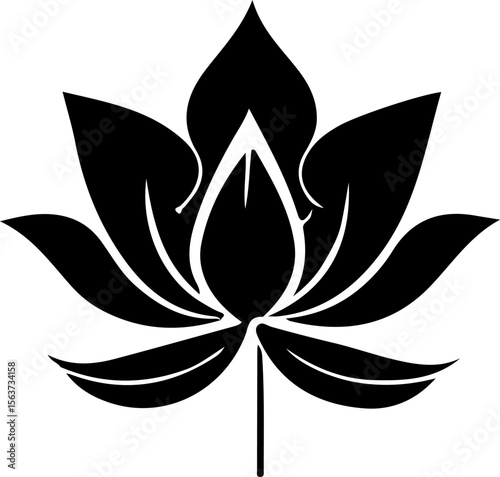 Water Lily Silhouette Vector Art, Water Lily Shadow Art Design, Water Lily Silhouette Illustration, Water Lily Floral Silhouette Vector, Water Lily Black Outline Vector, Water Lily Bloom Silhouette Ar