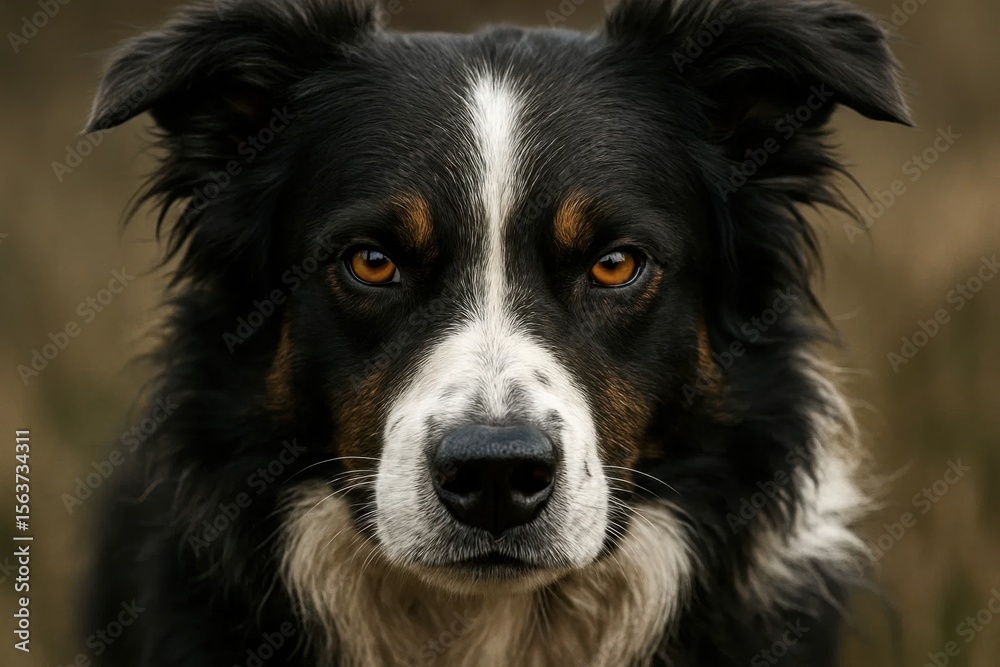 A close up of a dog's face with brown eyes A close up of a dog's face with brown eyes