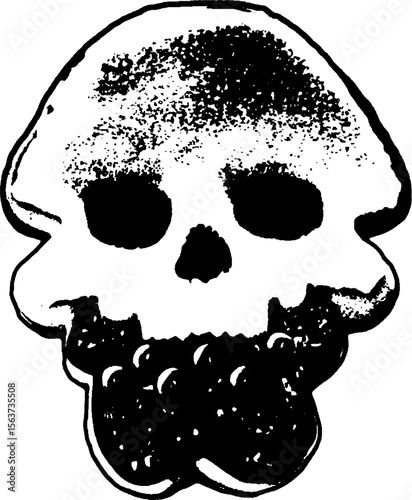 Calavera terrorífica. skull represents a scary horror scene with human skulls. Vector. Navidad. Halloween.