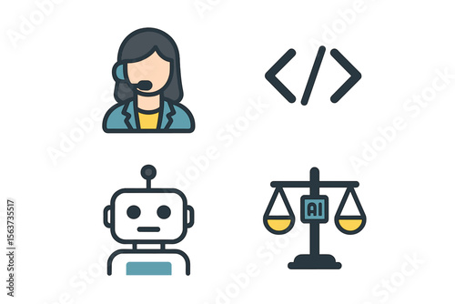 Technical support professional discussing artificial intelligence ethics in digital communication