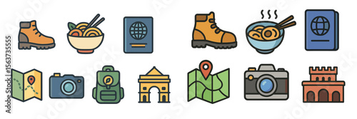 Exploring the essentials of travel preparation with hiking, cuisine, and documentation in focus