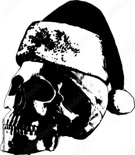 Calavera terrorífica. skull represents a scary horror scene with human skulls. Vector. Navidad. Halloween.