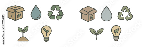 Illustration showcasing eco-friendly symbols promoting sustainability and environmental consciousness