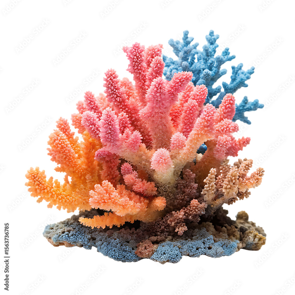 Fototapeta premium A beautiful piece of marine life coral from an ocean reef isolated on a transparent background png