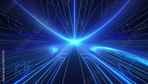 modern dynamic blue neuron plasma energy laser futuristic virtual technology wallpaper digitally generated image 3d rendering illustration no logos no brands