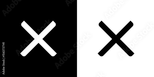 Black and white cancel cross close tab icon.