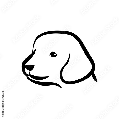 Adorable Puppy Outline Simple Line Art Dog Illustration
