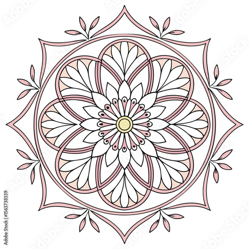 daisy mandala Intricate daisy mandala in thin line art for wellness decor floral wall art vector flower vector pattern floral blooming mandala vector yoga decor mandala flower of life pattern healing