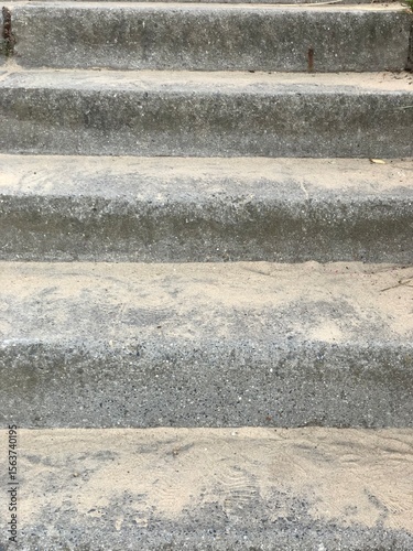 Close-up grey concrete staircase beach sand website background wallpaper texture