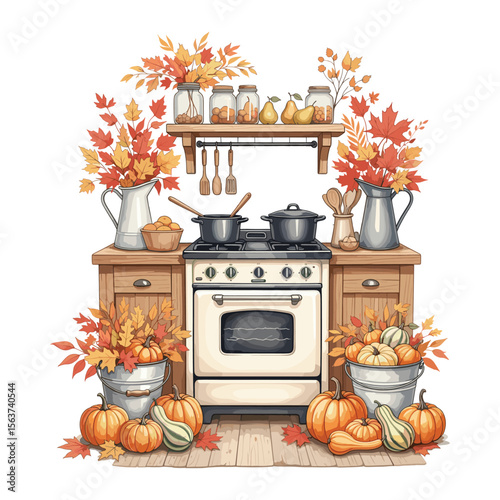 Watercolor Sublimation Fall Kitchen

