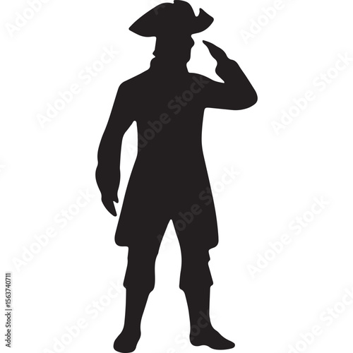 Silhouette of a man with a hat, great for historical and patriotic Independence Day visuals
