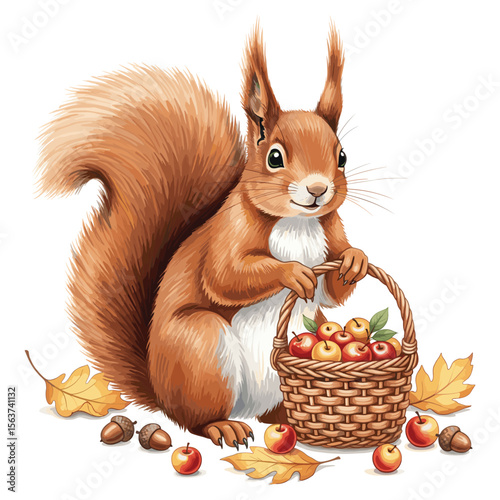 Watercolor Sublimation Squirrel Apples

