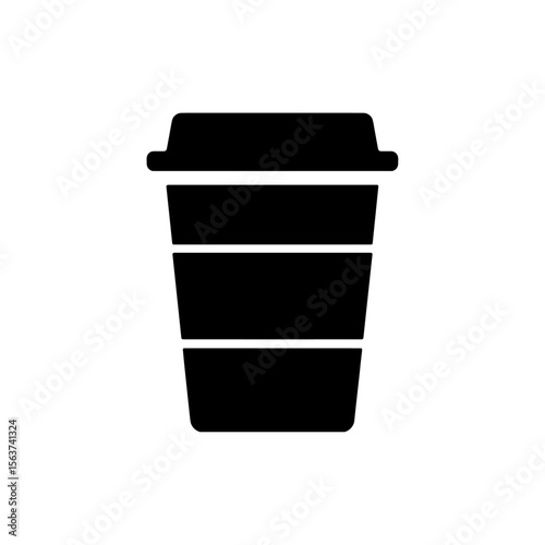 テイクアウトコーヒーカップのシルエットアイコン｜Takeout Coffee Cup Silhouette Icon