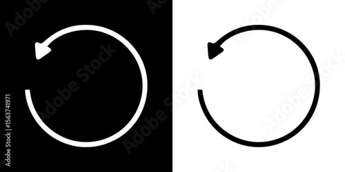 Black and white  refresh button icon.