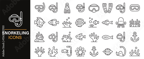 Icon Set for Water Sports Enthusiasts and Divers