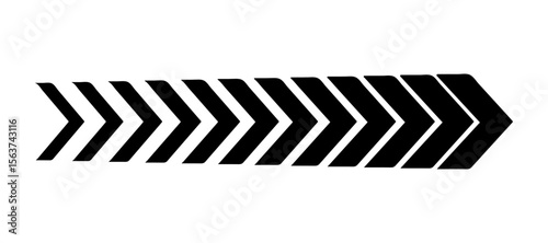 Black arrow. dynamic moving arrow representing speed, acceleration, fast.