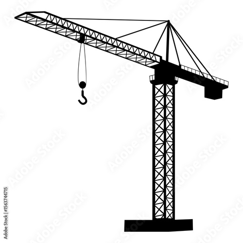 Vector illustration of construction crane lifting materials