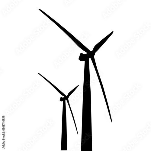 Vector illustration of wind turbine energy system
