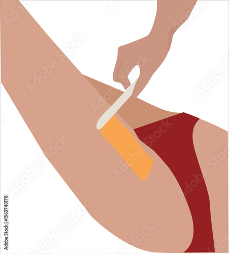 women waxing legs, waxing thigh hair