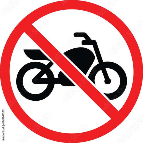 No motorcycles allowed sign, isolated on transparent background