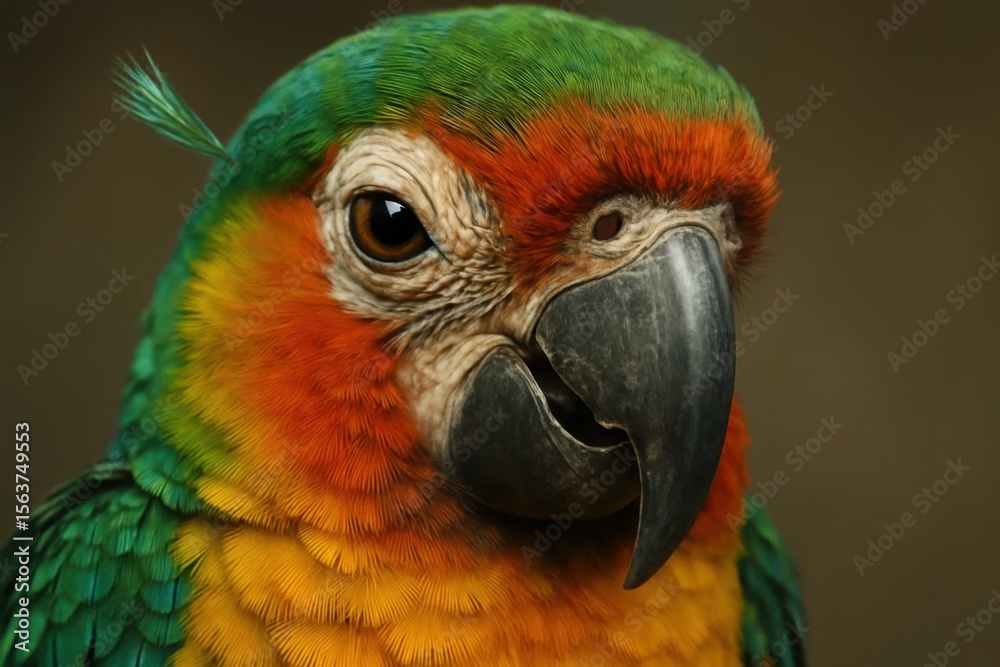 Fototapeta premium A close up of a colorful parrot's face
