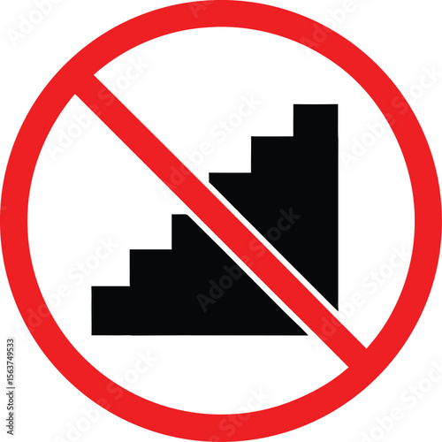 No stair. Do not enter. Don't use the stairs. Illustration vector