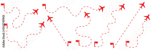 set of Route location icon two pin sign and dotted line. map path distance icon, pinpoint, map search, route, Route icon, two points with dotted path and location pin