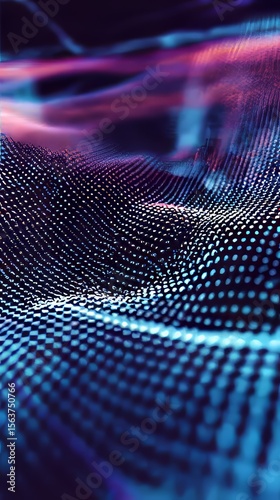 Viral Energy Waves: Explore Neon Abstract Technology in 3D Grid Patterns