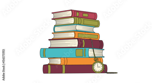 A Tower of Knowledge Stacks Up High With Pages Ready To Be Explored and Understood