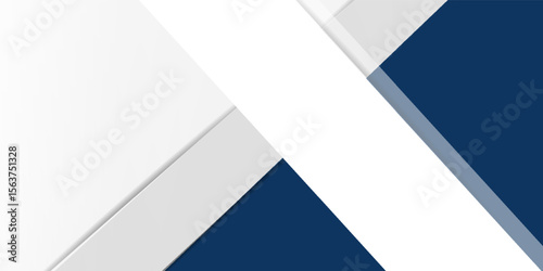White and blue modern abstract wide banner with geometric shapes. eps 10