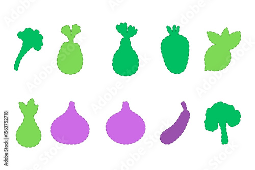 Vegetable design set. Food ingredient