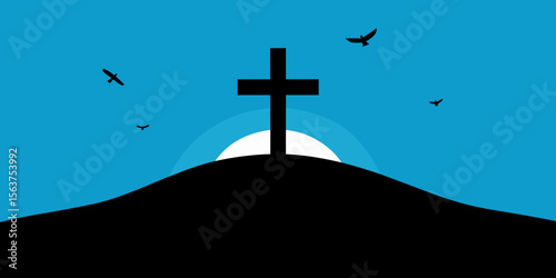 Powerful Graphic Representation of Faith Featuring a Bold Cross