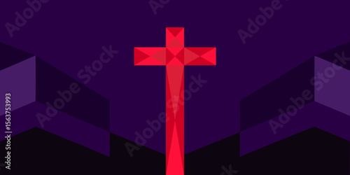 Abstract Digital Painting of the Crucifixion Representing Hope
