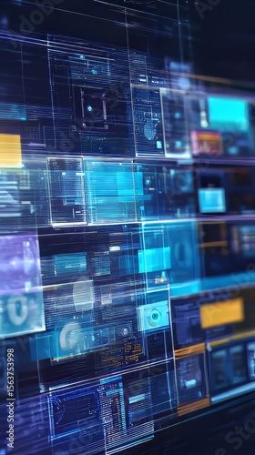 Future Aesthetics: Holographic Big Data Visualization in Blue Tones