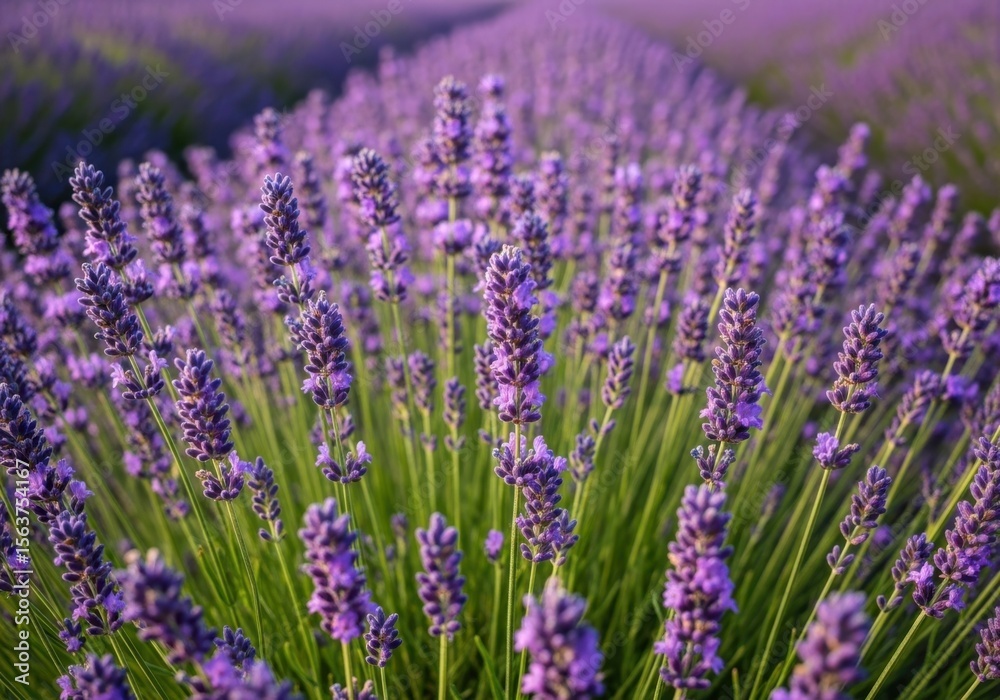 Obraz premium Lavender field provence france purple flowers aromatic plants landscape view