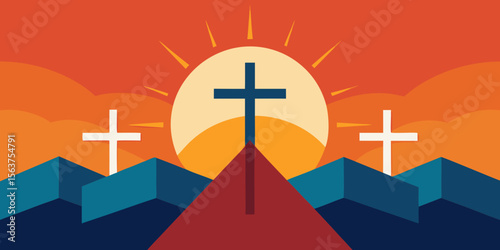 An Inviting and Modern Illustration of a Spiritual Path Leading to a Cross