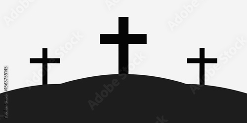 A Simple and Stark Illustration of Three Black Crosses on a White Background