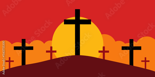 An Intense and Colorful Depiction of the Crucifixion with a Modern Art Feel